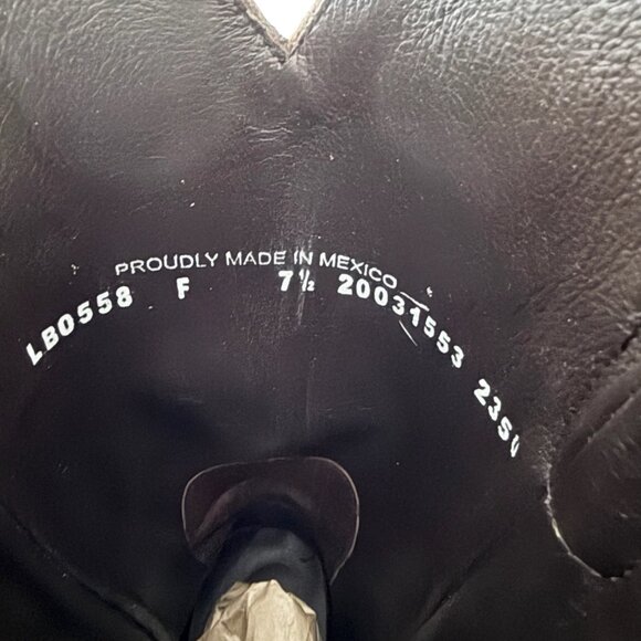 Lane EMMA JANE Womens Cowboy Boots 7.5 Cognac Brown Leather Western Cowgirl Tall - Picture 12 of 14